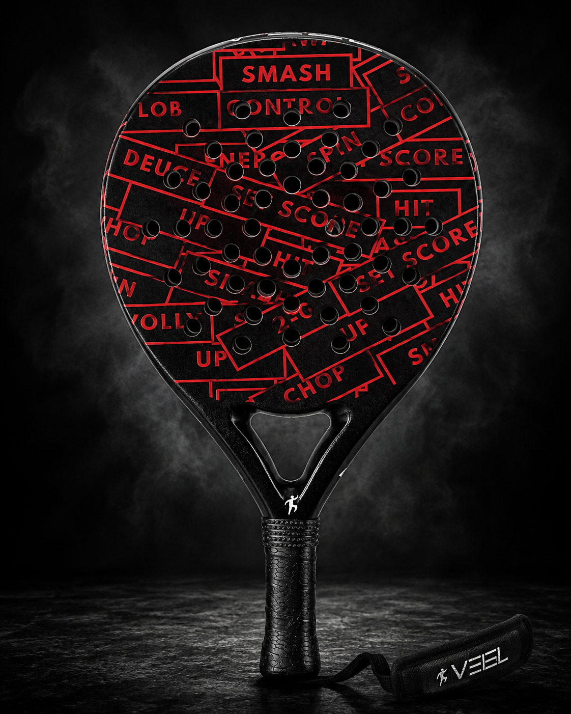 VEEL Score Red-Black Padel Racket – 12K Carbon Fiber Padel with EVA Soft Core | Power, Control & Precision