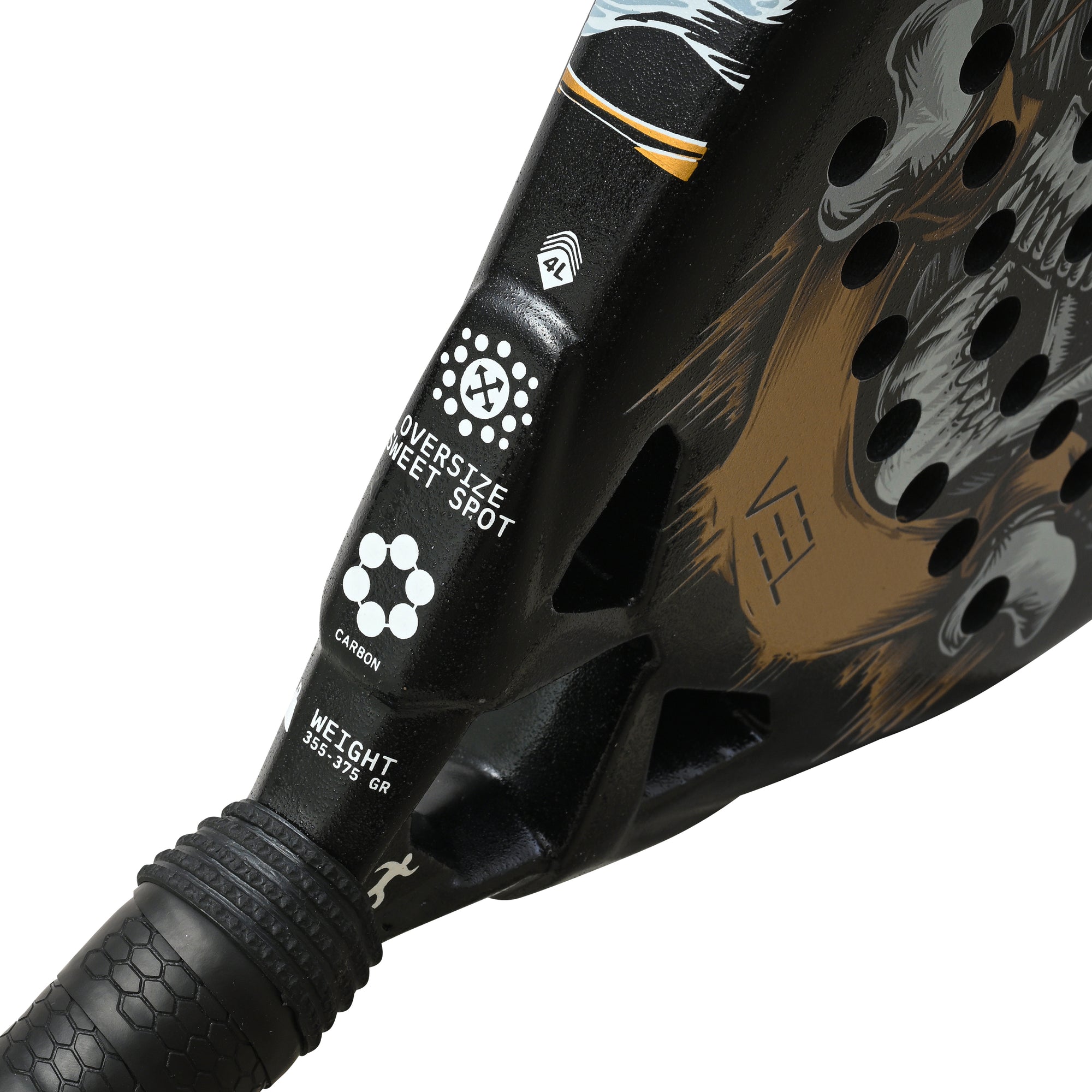 VEEL Fear Skull Padel Racket – 3K Carbon Fiber Paddle for Advanced Players | Power & Spin Performance