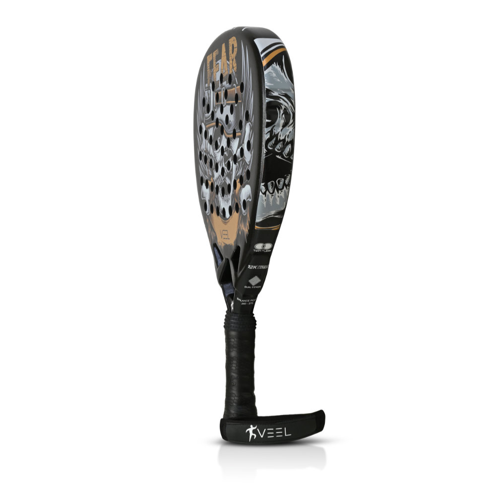VEEL Fear Skull Padel Racket – 3K Carbon Fiber Paddle for Advanced Players | Power & Spin Performance