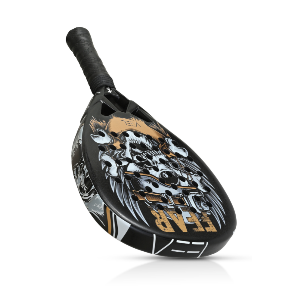 VEEL Fear Skull Padel Racket – 3K Carbon Fiber Paddle for Advanced Players | Power & Spin Performance