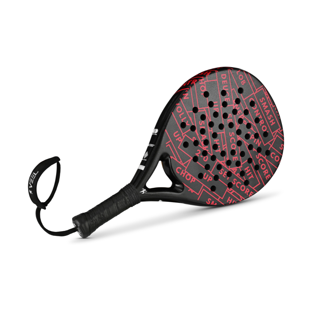 VEEL Score Red-Black Padel Racket – 3K Carbon Fiber Paddle with EVA Soft Core | Power, Control & Precision