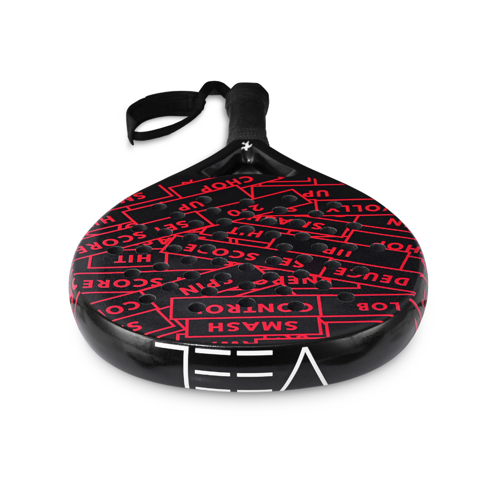 VEEL Score Red-Black Padel Racket – 3K Carbon Fiber Paddle with EVA Soft Core | Power, Control & Precision