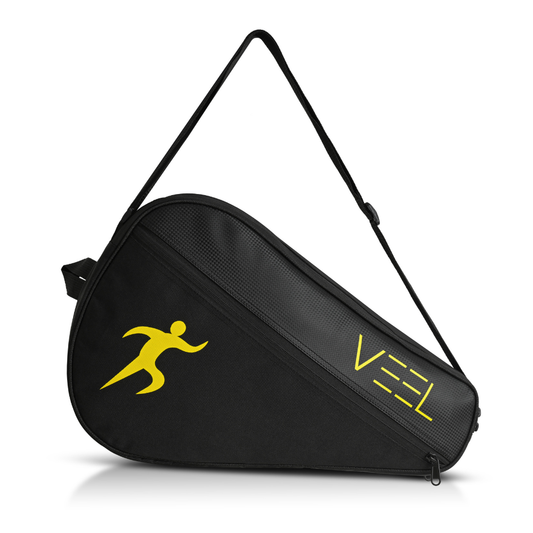 VEEL Padel Racket Bag – Lightweight Protective Carry Bag with Adjustable Shoulder Strap | Black & Yellow
