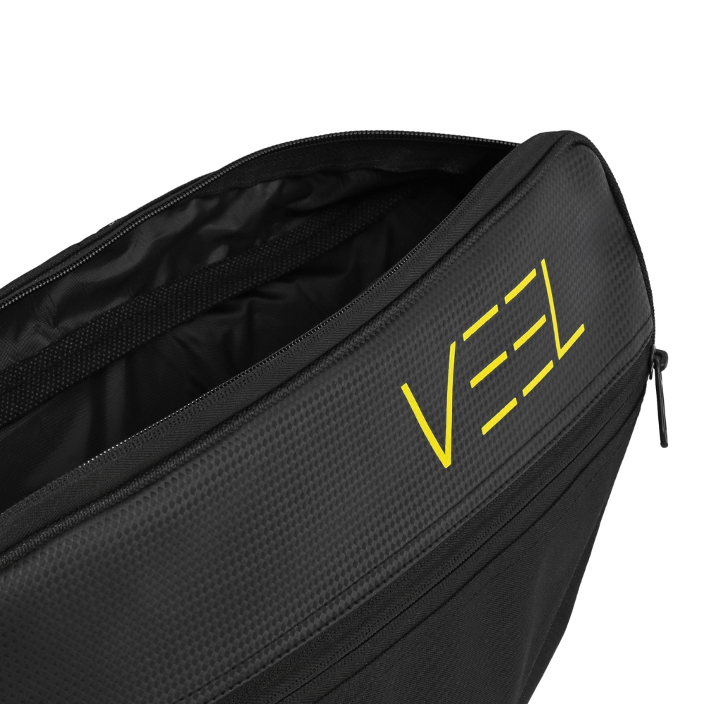 VEEL Padel Racket Bag – Lightweight Protective Carry Bag with Adjustable Shoulder Strap | Black & Yellow