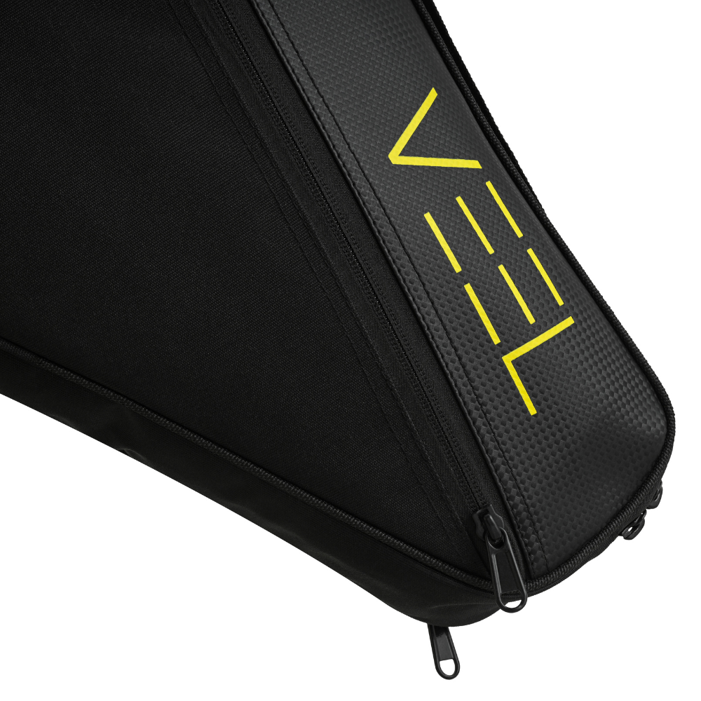 VEEL Padel Racket Bag – Lightweight Protective Carry Bag with Adjustable Shoulder Strap | Black & Yellow